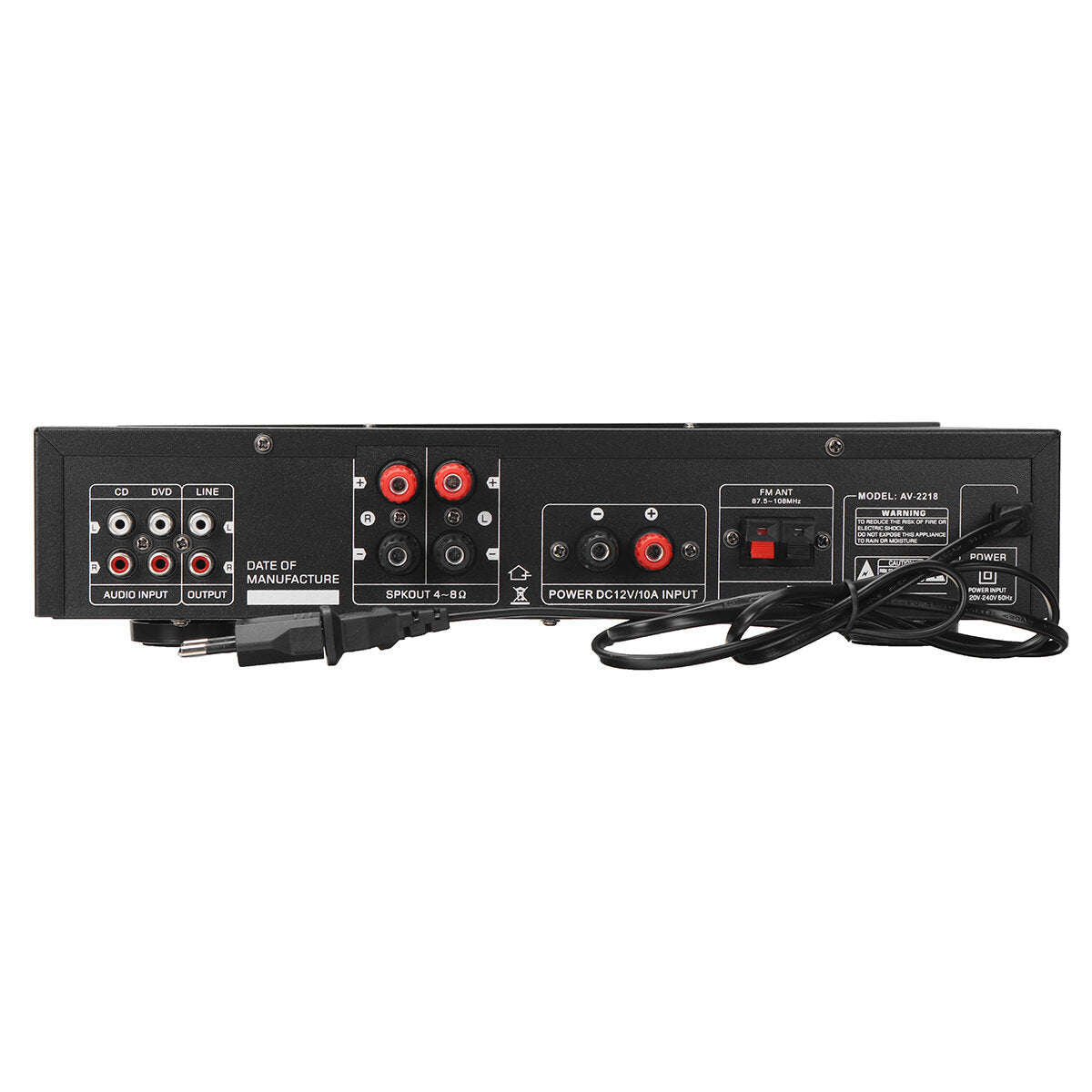 Audio Power Amplifier AC 110V 220V DC12V Bluetooth Karaoke Hi-Fi Home Theater for Car