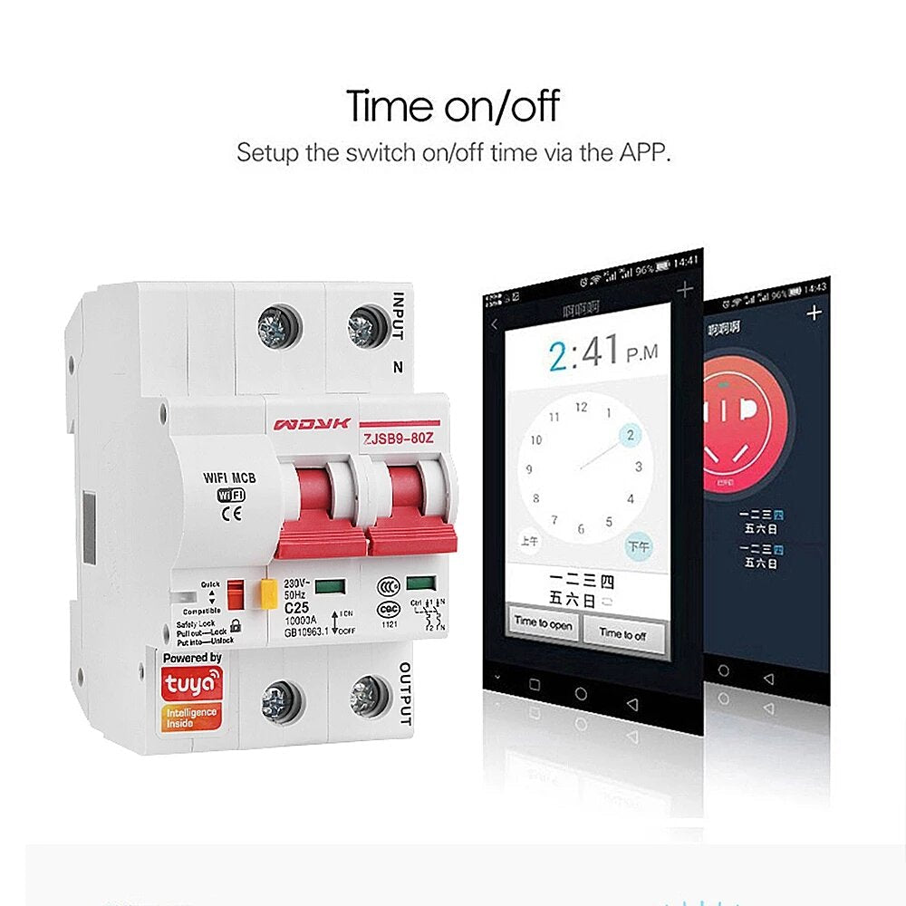 2P WiFi Smart Circuit Breaker Overload Short-circuit Protection Works with Alexa Google Home