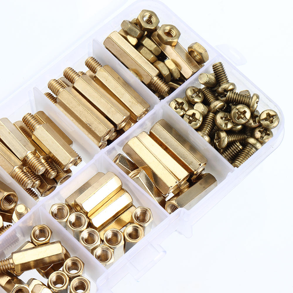 M4BH2 180Pcs M4 Male-Female Brass Hex Column Standoff Support Spacer Pillar for PCB Board