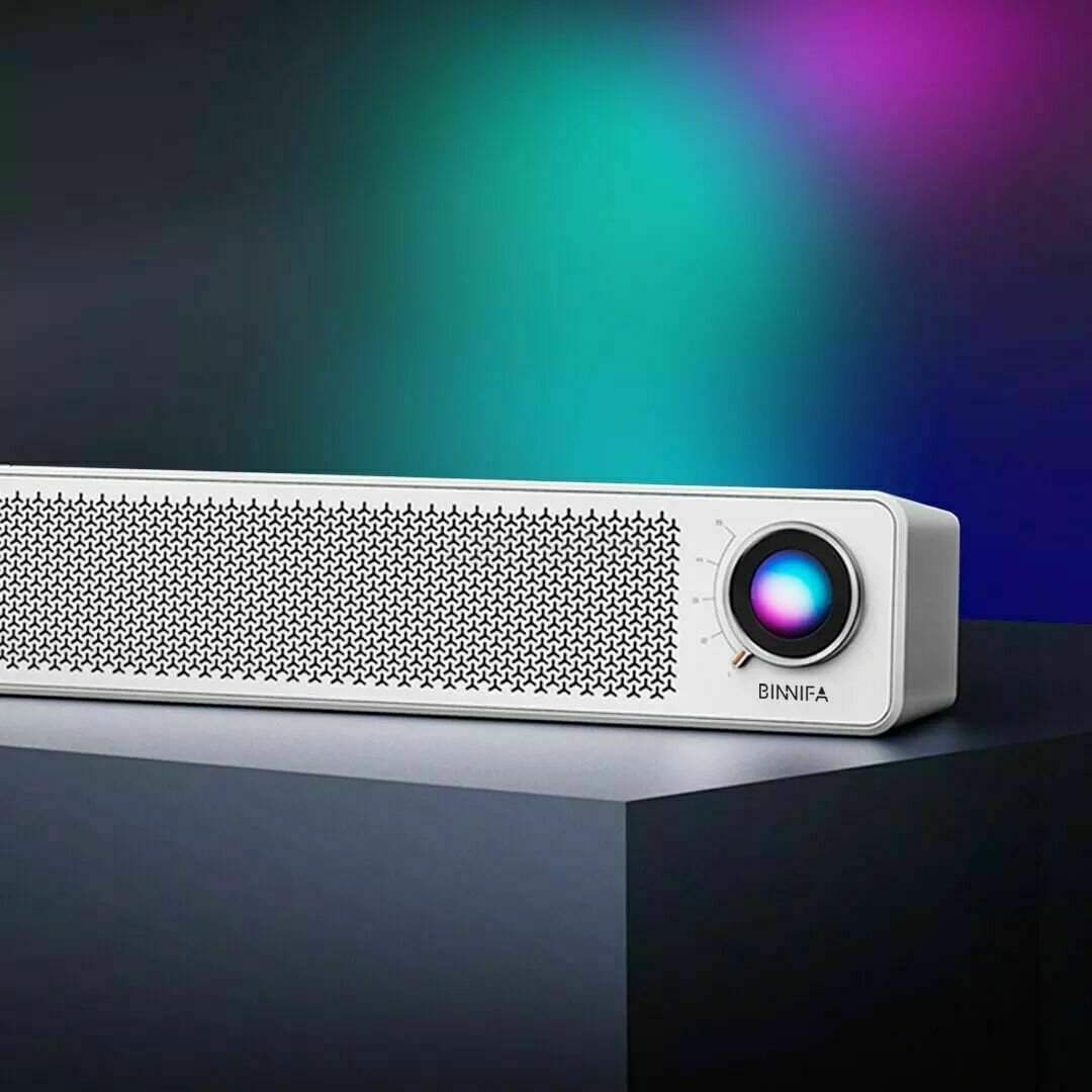 Bluetooth 5.0 Speaker Desktop Sound Bar Hard Solution DSP Double Horn Speaker USB Power Supply