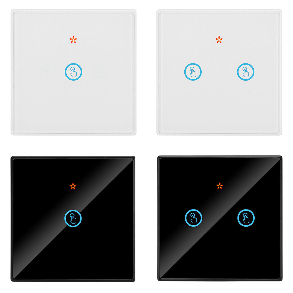 Smart WIFI Crystal Glass Panel Switch Light Touch Screen Wall Decoration 1/2 Gang