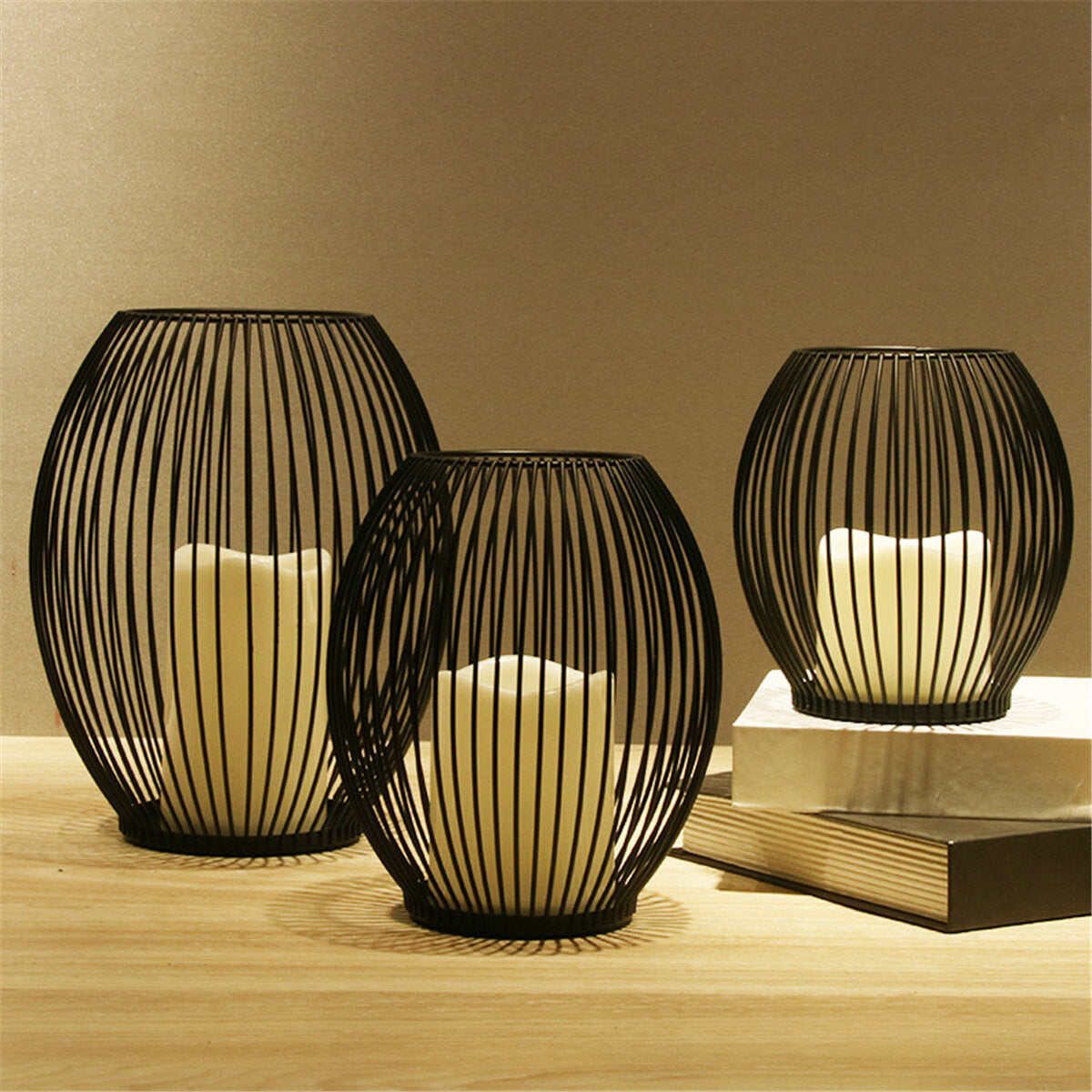 Iron Cage Tealight Candle Stand Holder Lantern Candlestick Wedding Decor