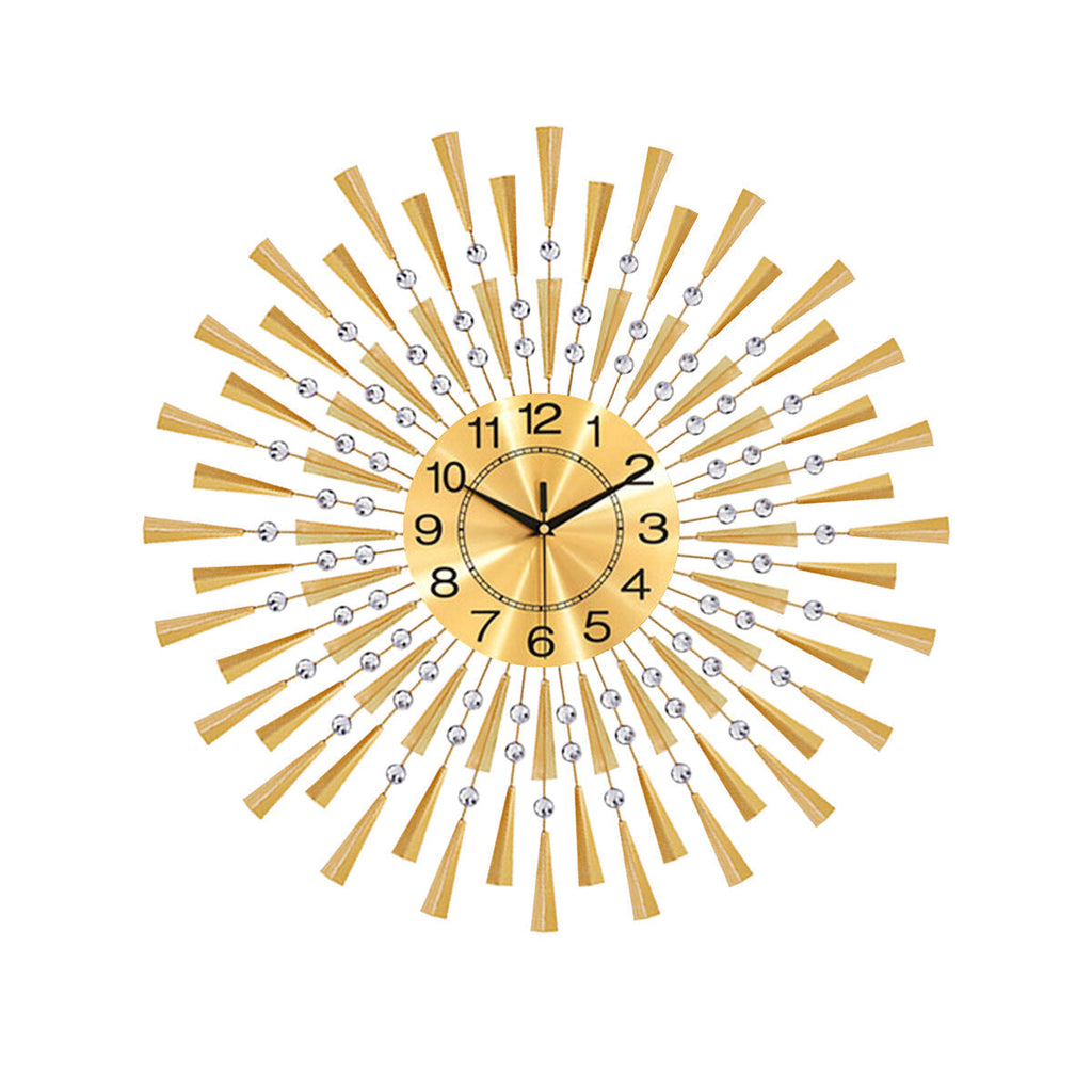 Black/Gold Iron Wall Clock Geometric Diamond Wall Clock without Battery