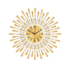 Black/Gold Iron Wall Clock Geometric Diamond Wall Clock without Battery