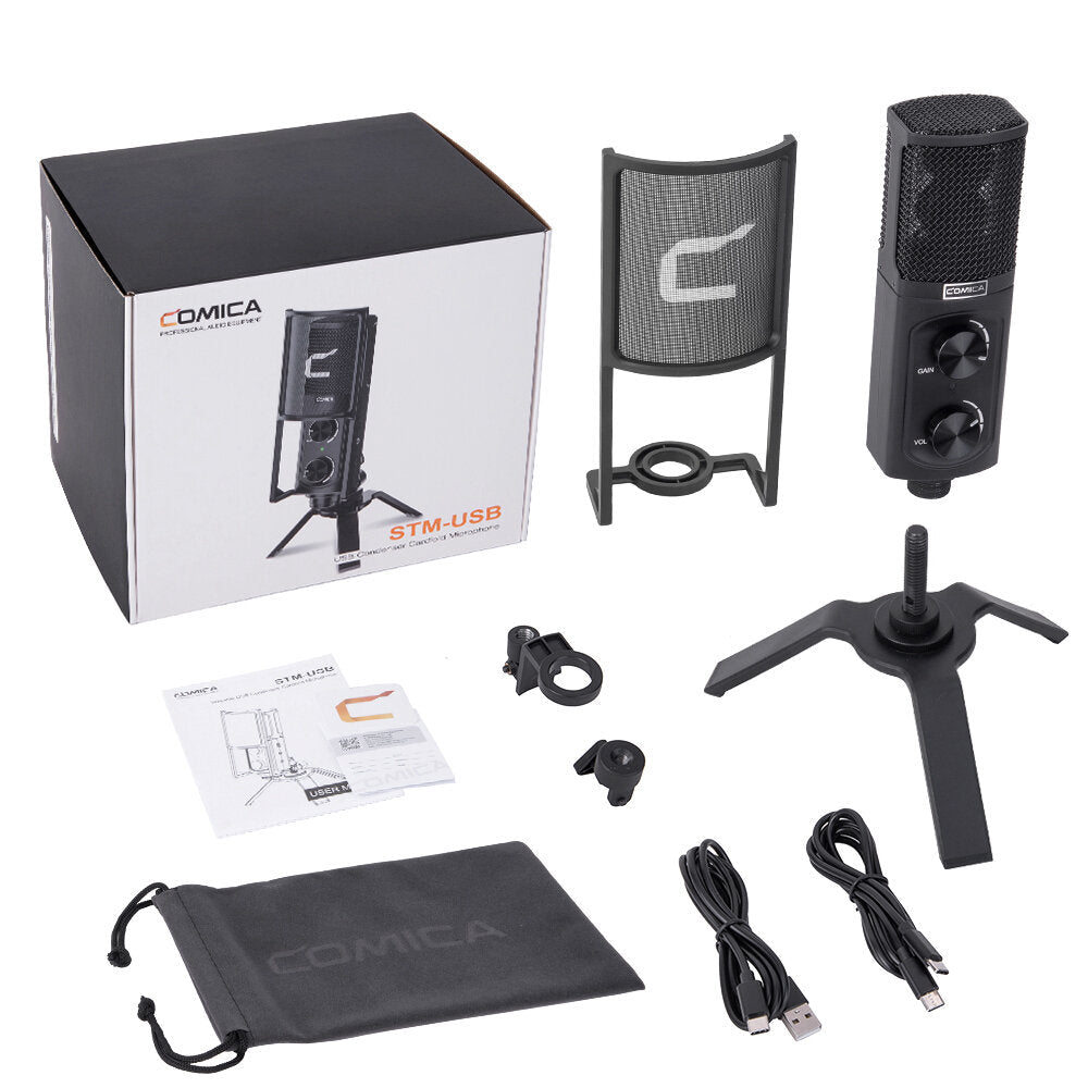 USB Studio Microphone USB Cardioid Condenser Professional Mic for Mobile Phone YouTube Video Recording Live Broadcast