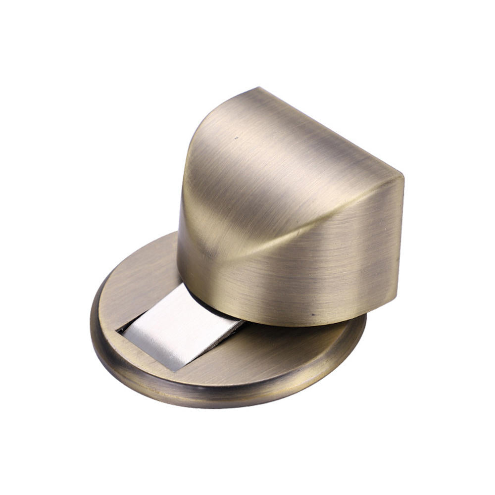 Solid Heavy Duty Zinc Alloy Magnetic Door Stopper Hidden Floor Mount Door Catch Free Punching Door Holder w/ 3M Sticker