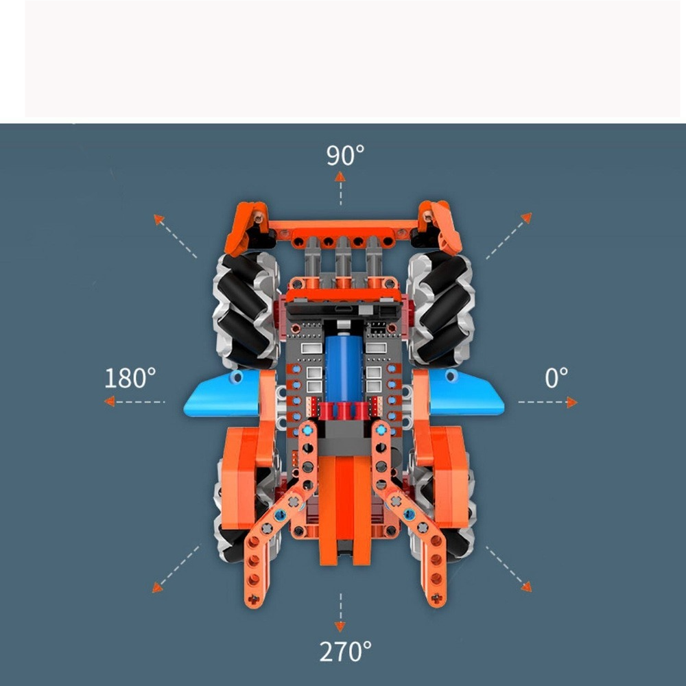 4WD Smart Car Chassis DIY Kit Omni-mobile Dual Layer Platform with 4 Omni-directional Wheels