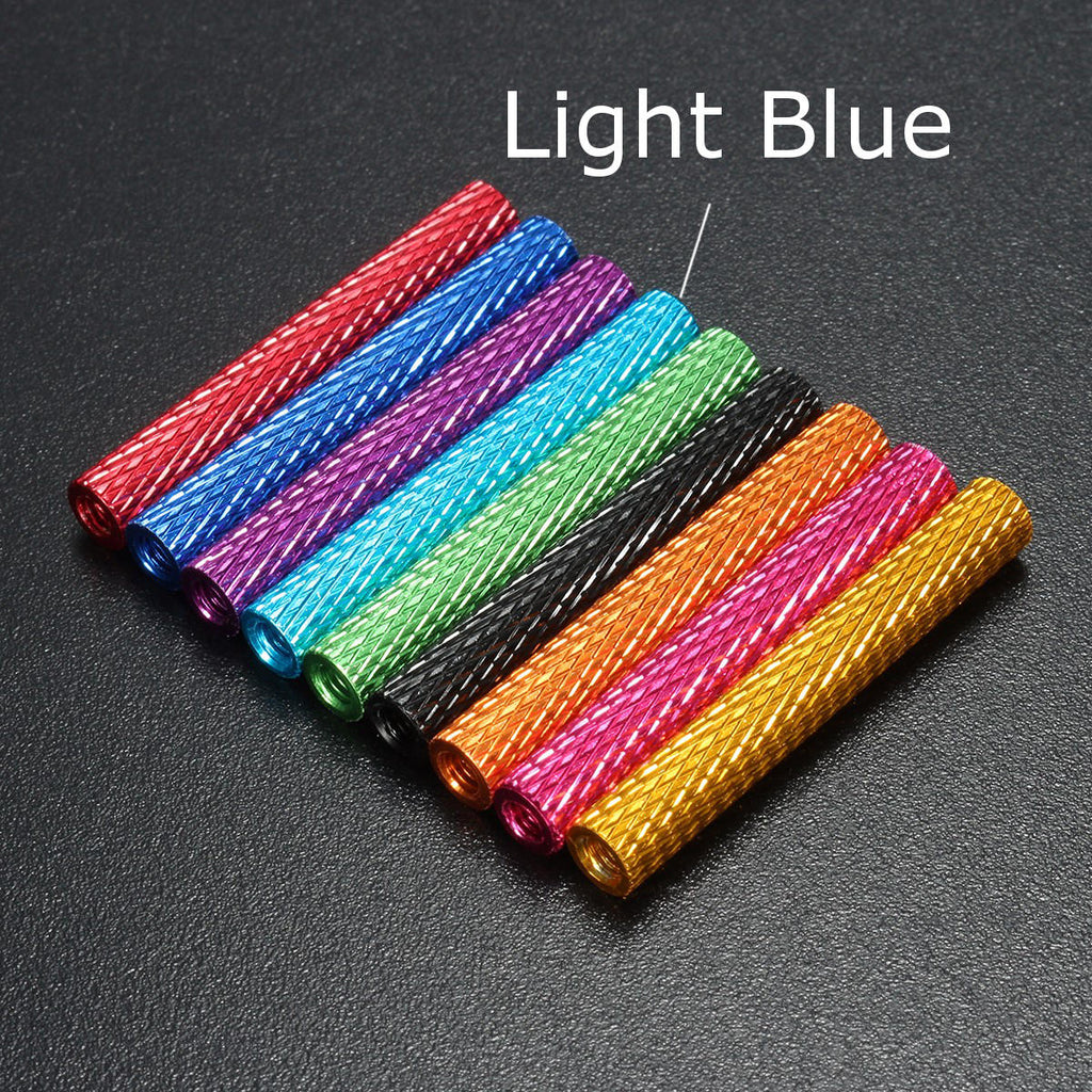 M3AS9 10Pcs M3 40mm Knurled Standoff Bolt Aluminum Alloy 6061 Anodized Spacer Multicolor