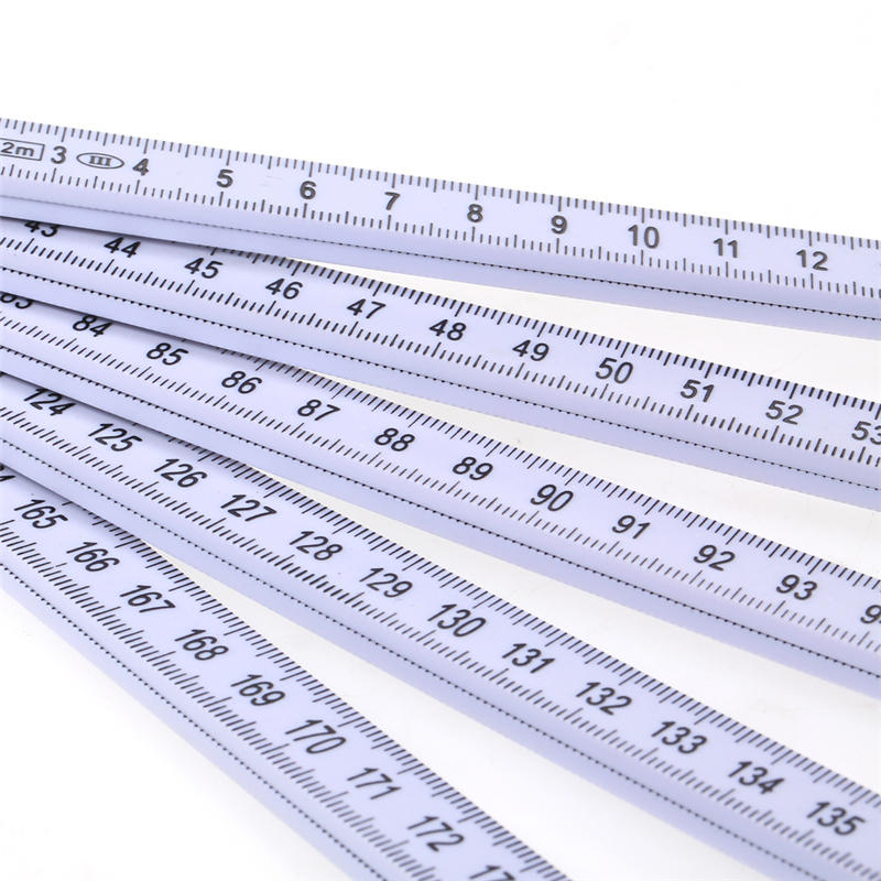 2M Plastic Folding Ruler Straight Ruler Double Scale 10 Locking Joints 200cm Portable Carpenter Measuring Tools