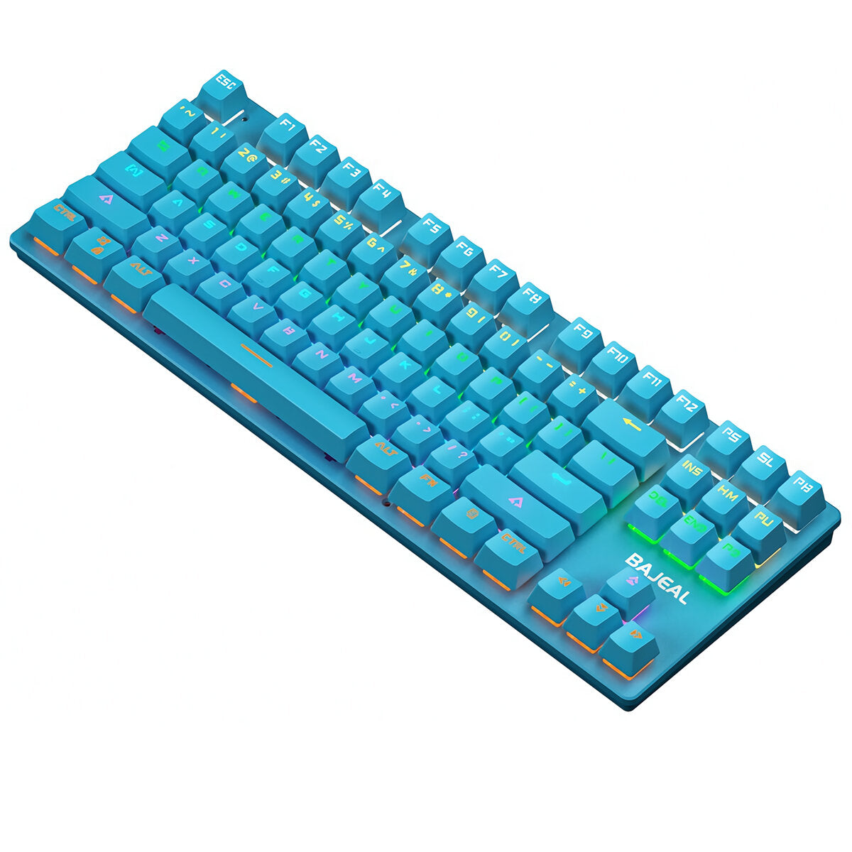 87 Keys Mechanical Keyboard USB Wired Hot Swappable Blue Swtich Colorful LED Backlight Gaming Keyboard for Gaming Typing Office