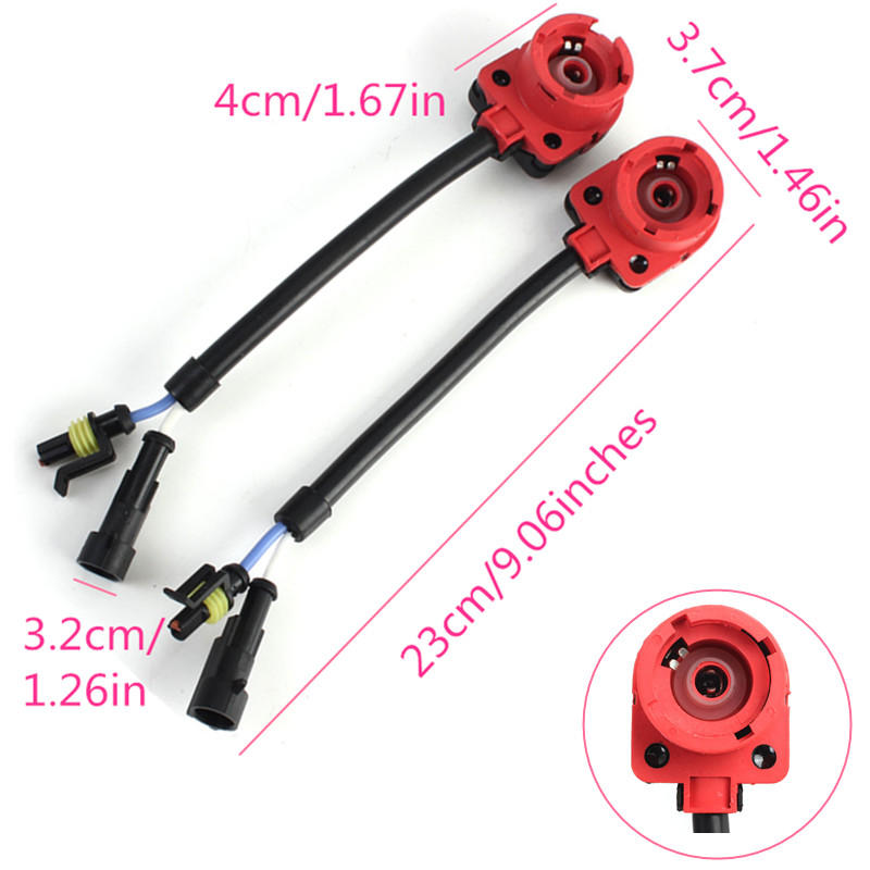 2pcs Xenon HID Bulb Socket Cable Adaptor Harness SP2G D2S D2C C2R D4S D4C D4R