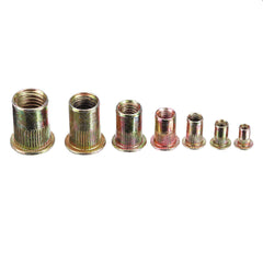 220Pcs M3/M4/M5/M6/M8/M10 Zinc Plated Rivet Nut Threaded Countersunk Head Insert Nut Tool Kits