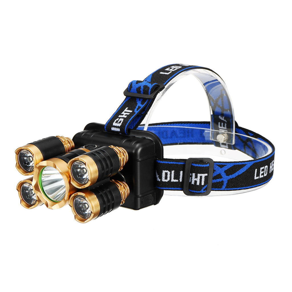 5 LEDs Ultra Bright 90 Rotatable LED Headlight Long Shoot Head Lamp For Hunting Fishing Camping Worker