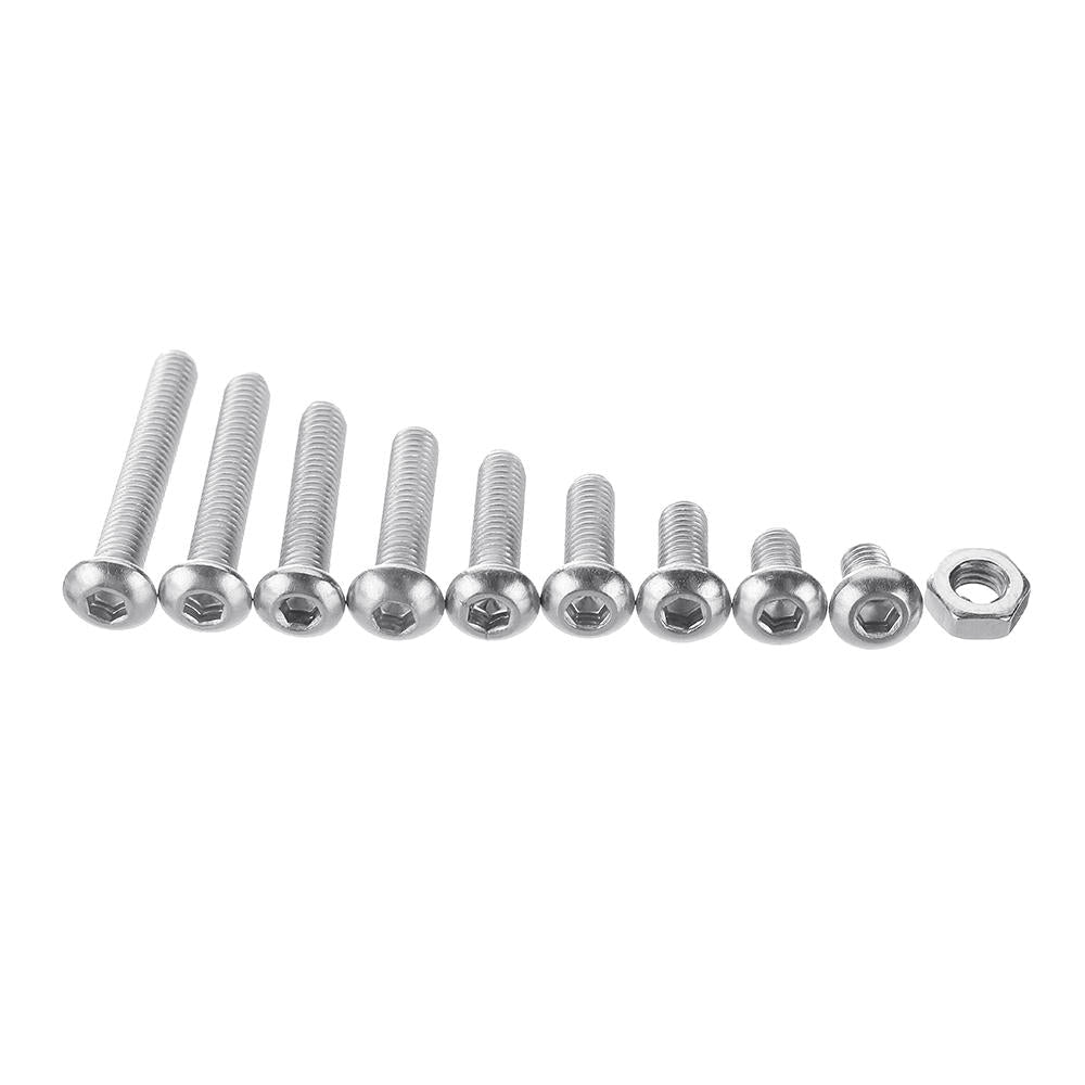 M3SS5 340Pcs M3 A2 Stainless Steel Hexagon Sockets Screw Nuts Assortment Set 5-20mm