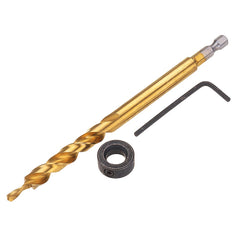 9.5mm Twist Step Drill Bit 3/8" Round/Hex Shank Drill for Pocket Hole Jig