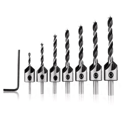 40pcs Chamfer Countersink Drill Bits Wood Plug Cutter Center Punch Core Drill Bit Set