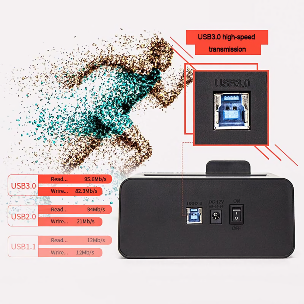 2.5'' 3.5'' SATA External Hard Drive Docking Station USB3.0 Mobile Hard Disk Box Base Hard Drive Dock SSD HDD Enclosure