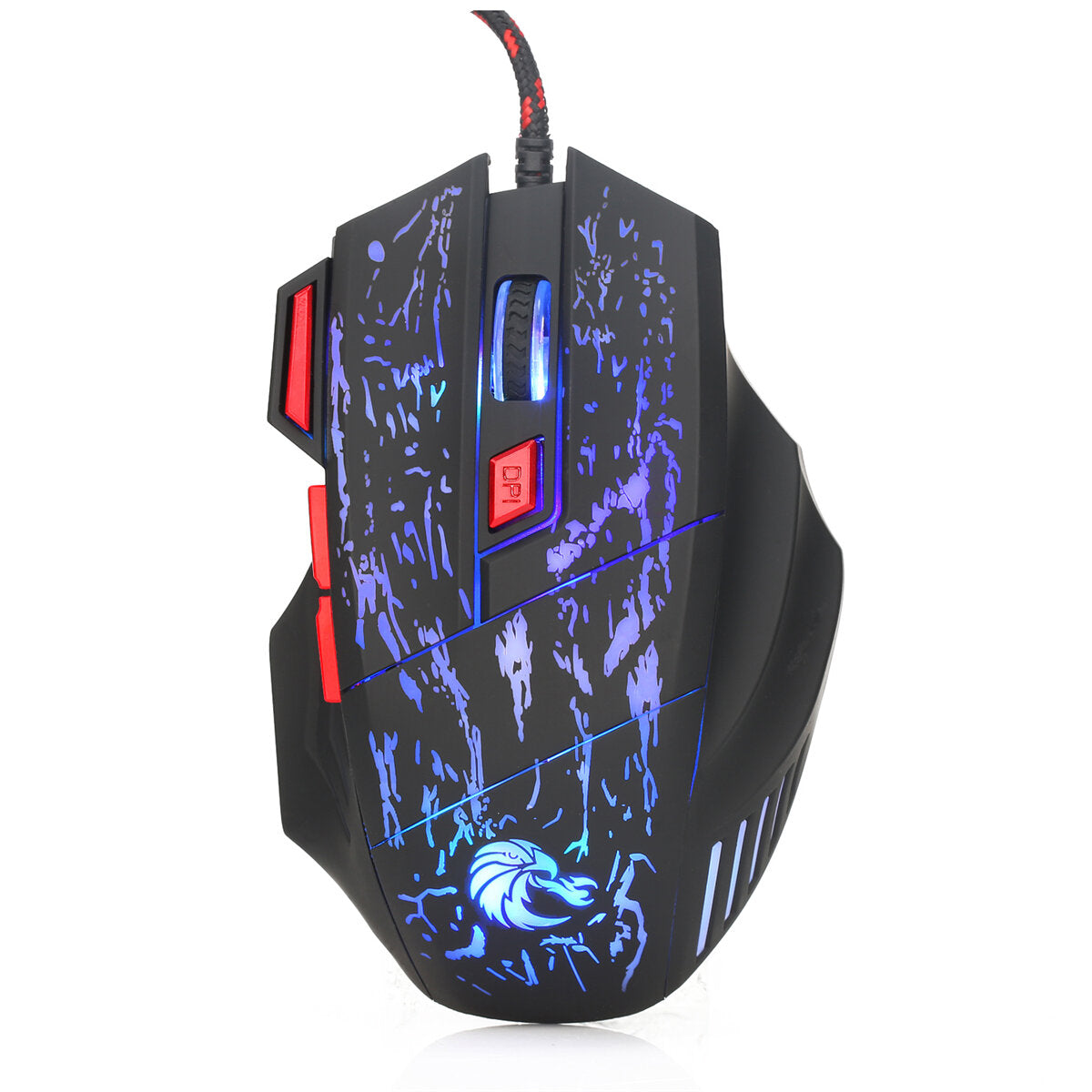 Russian Wired Gaming Keyboard & Mouse Set 104 Keys Rainbow Backlit Punk Keycaps Mechanical Feel Keyboard 5500DPI 7 Buttons Computer Mouse