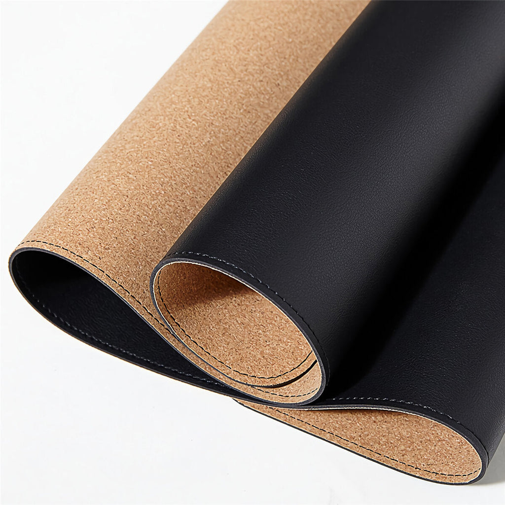 90*43cm Cork Double-sided Use Mouse Pad Rollable PU Leather Anti-scratch Desk Mat Gaming Keyboard Pad for Home Office