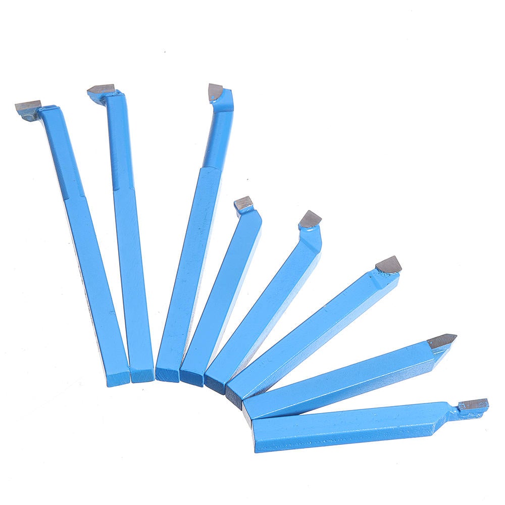 8Pcs Welding CNC Lathe Cutting Tool 8mm/10mm/12mm Carbide Turning Tool Set with Wooden Box