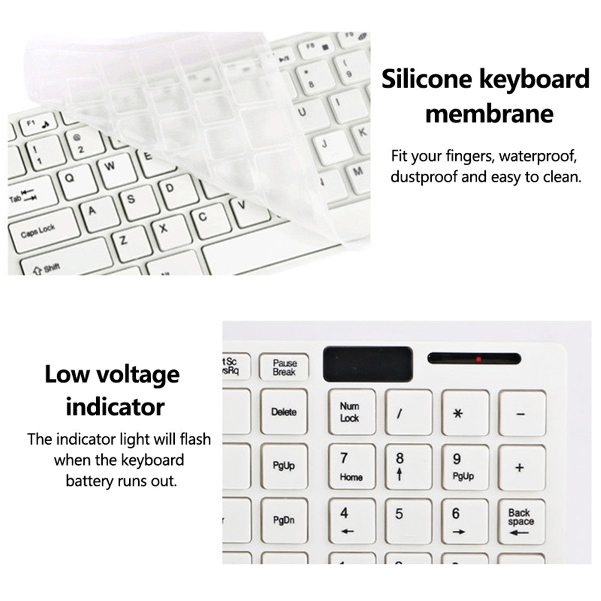Ultra Thin 2.4GHz Wireless 101 Keys Keyboard and 1000DPI Mouse Combo Set With Keyboard Cover