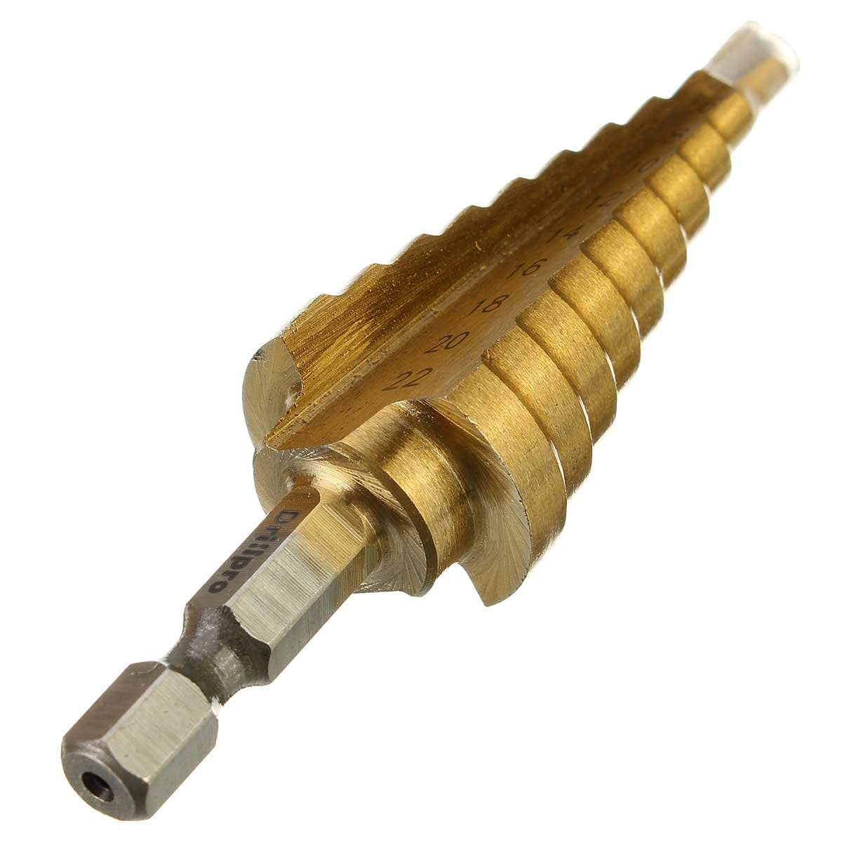 4-22MM Hex Titanium Step Cone Drill Bit Hole Cutter HSS 4241