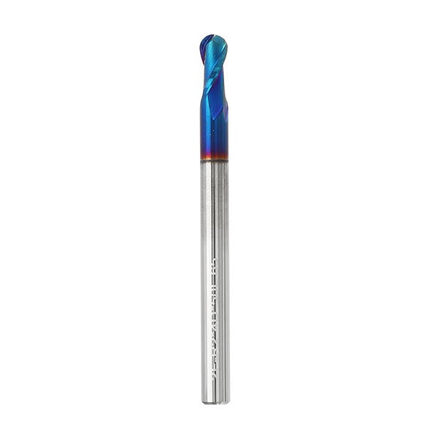 R0.5-R3 2 Flutes Tungsten Carbide End Mill HRC65 NACO Coated Ball Nose Cutter