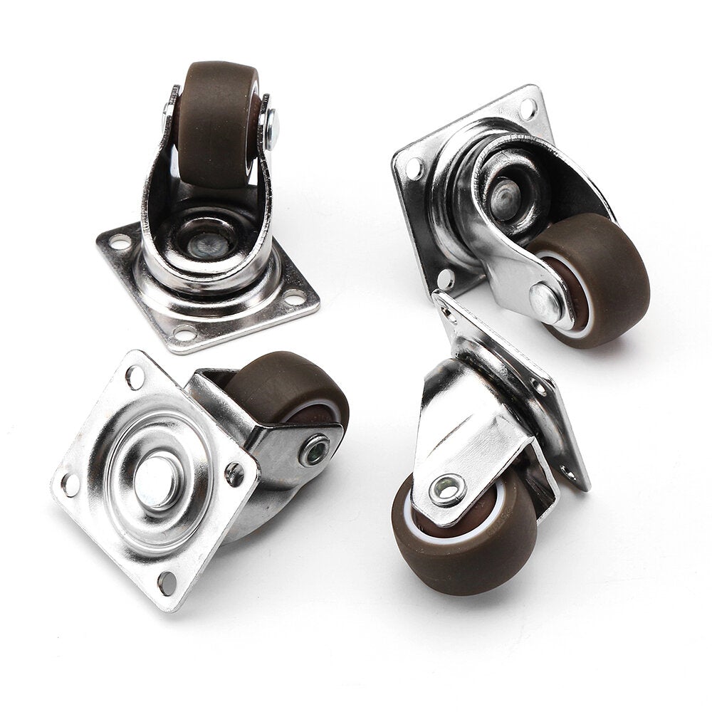 4pcs 1 Inch Mute TPE Universal Wheels Mini Casters for Furniture Bookcase Drawer
