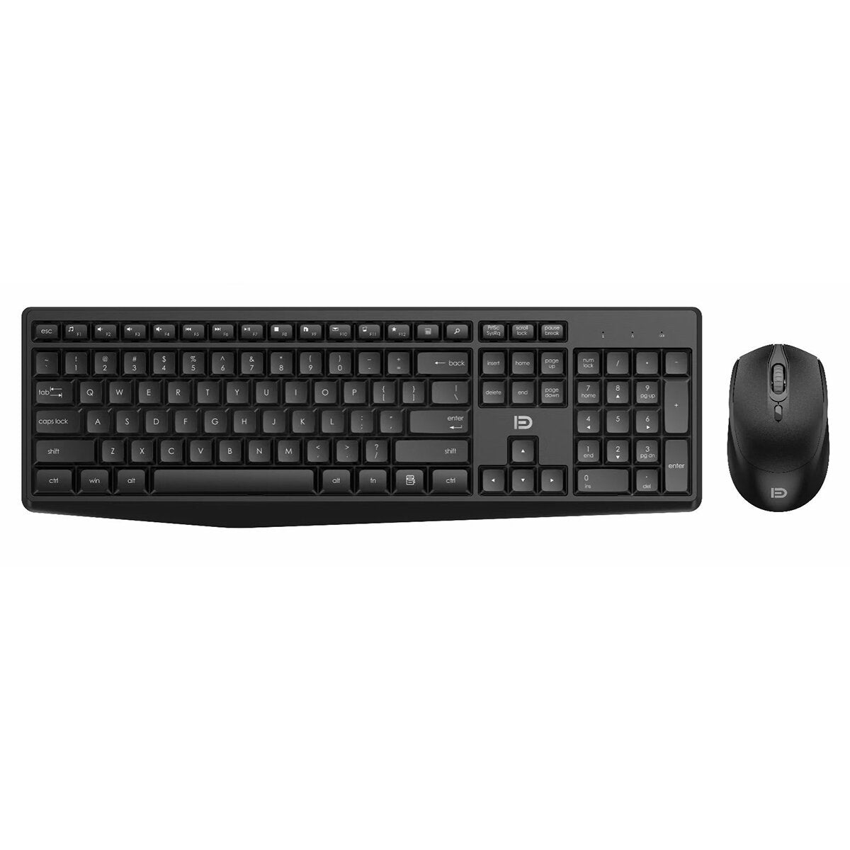 2.4G Wireless Keyboard & Mouse Set 106 Keys Business Keyboard 1500DPI 3 Buttons Silent Optical Home Office Mice for Computer Laptop PC