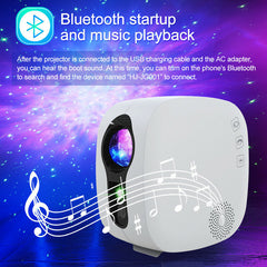 Sky Projector Bluetooth Music Speaker LED Night Light Projector Galaxy Nebula Ocean Star Projector Moon Night Lamp