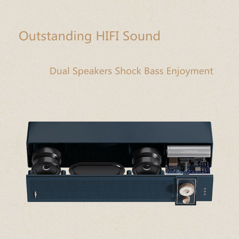 Retro Wireless Bluetooth 5.0 Soundbar Long Life Battery 4 Playing ModE Hi-Fi Sound Portable Speaker for Home Outdoor