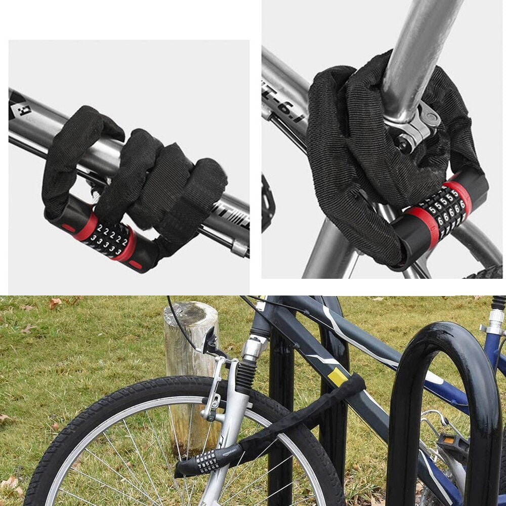 Bicycle Lock Safe Metal Anti-Theft Outdoor Bike Chain Lock Security Reinforced Cycling Chain Lock Bicycle Accessories