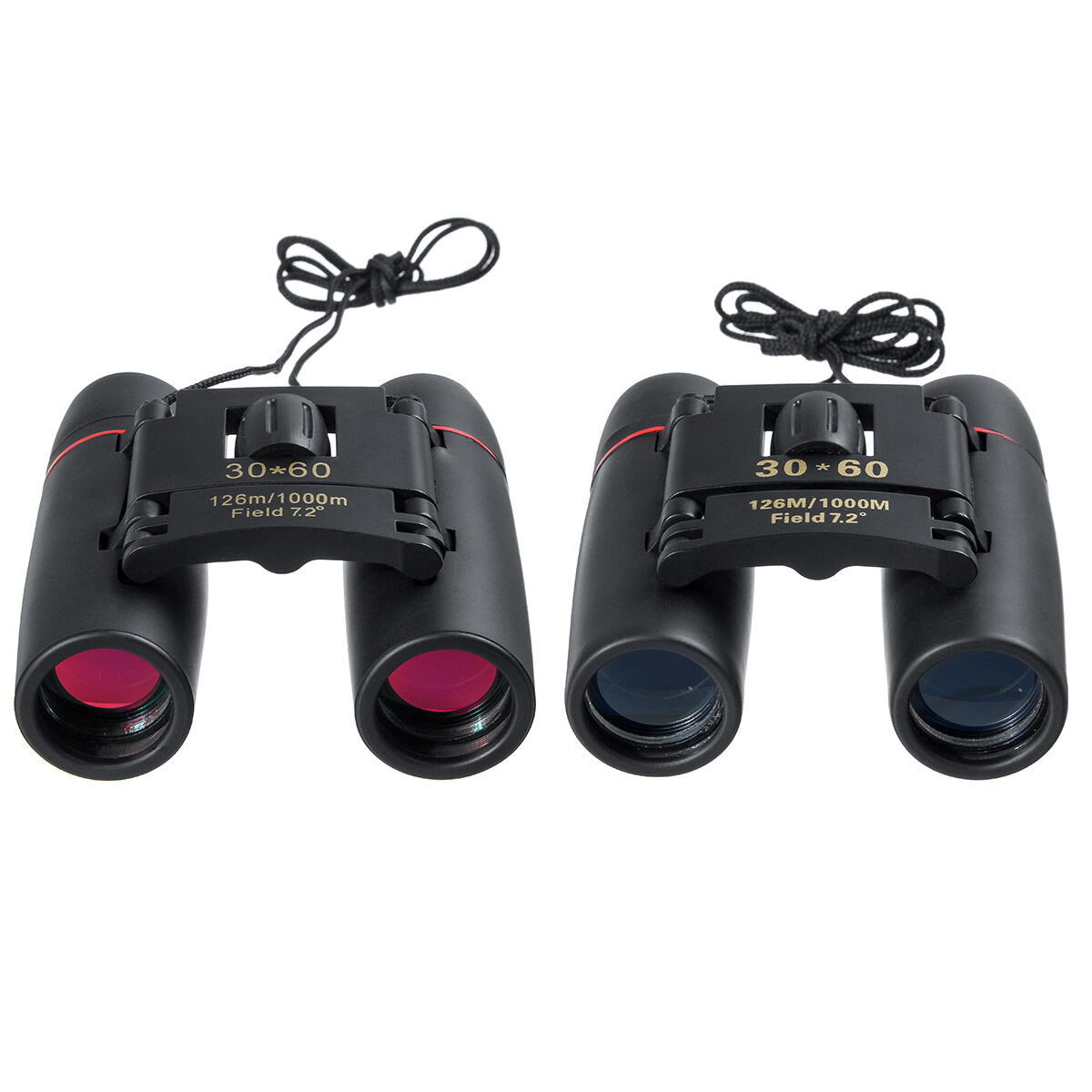 30x60 Folding Binoculars Day Low Light Night Visible 126m 1000m Easy Focus Telescope For Outdoor Camping Hiking Travel Shooting