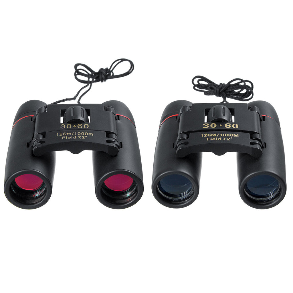 30x60 Folding Binoculars Day Low Light Night Visible 126m 1000m Easy Focus Telescope For Outdoor Camping Hiking Travel Shooting