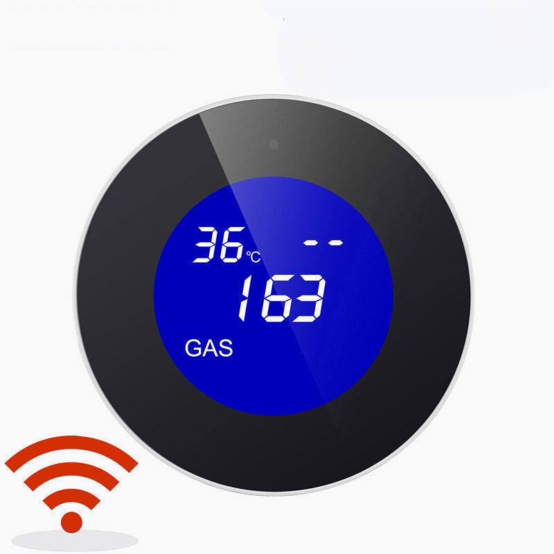 Smart WIFI Gas Detector LCD Displays Smoke Combustible Gas Sensor Alarm Compatible with Alexa and Google Home APP Alarm Home Security Accessories