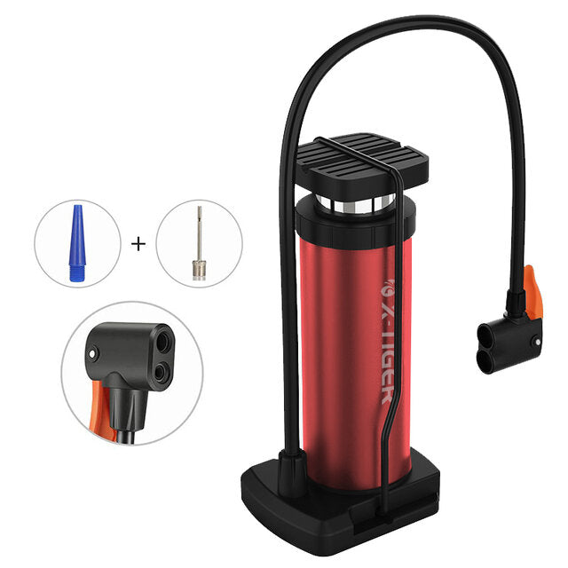 120PSI Bike Pump Mini Portable Bicycle AV FV General Foot Pump with Pressure Gauge Accessories for Ball Car Motorcycles