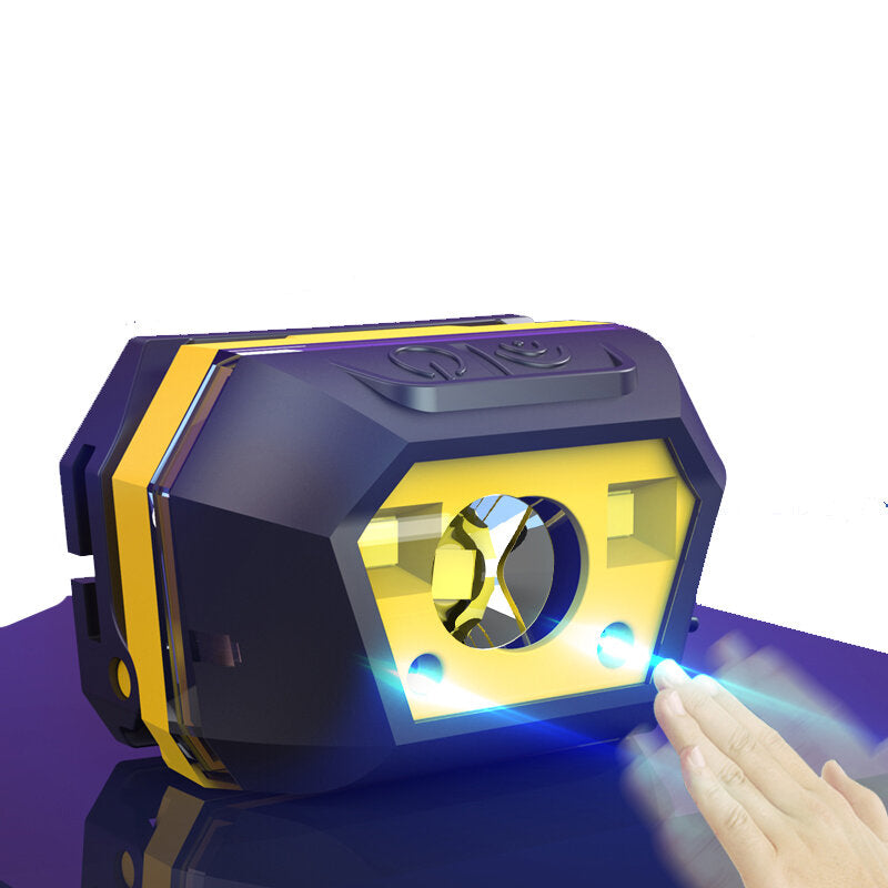 650LM XPE+SMD Smart Sensor Mini Headlamp 2Modes USB Rechargeable Waterproof Outdoor Riding Fishing Headlamp
