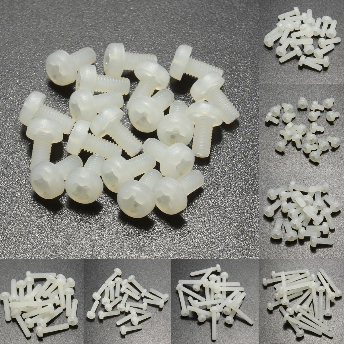 M3NP2 50Pcs M3 White Round Pillips Pan Head Plastic Nylon Screw Bolt 5/6/8/10/12/15/20/25mm Length