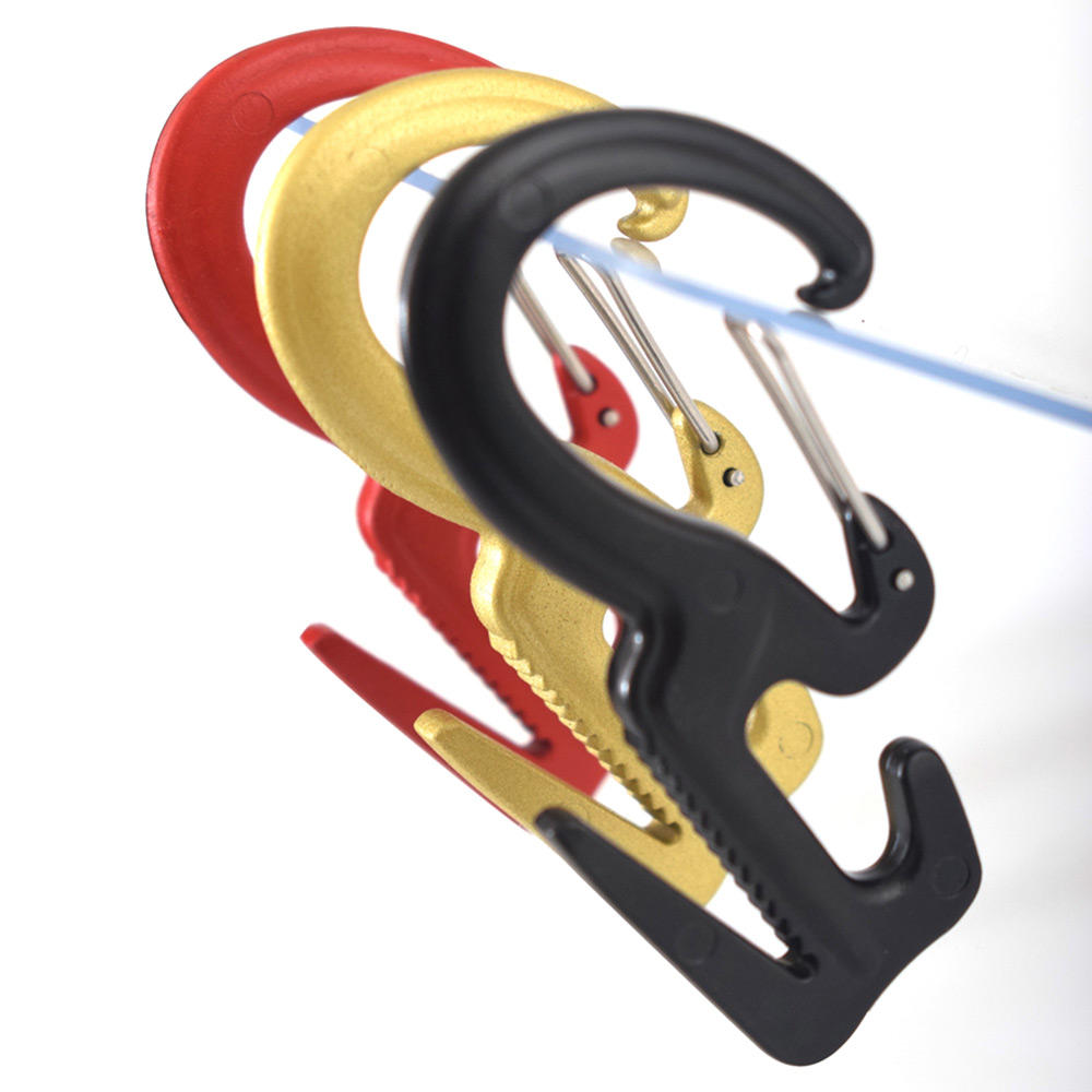 Outdoor Hiking Climbing Durable 9-Shaped 25KG Bearing Carabiner with 2M Rope