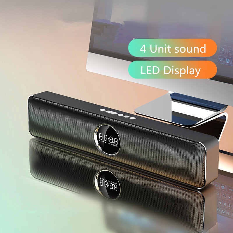 4 Unit Sound LED Display Big Power Wireless Bass Column 6D Stereo Soundbar Music Center Bluetooth Speaker