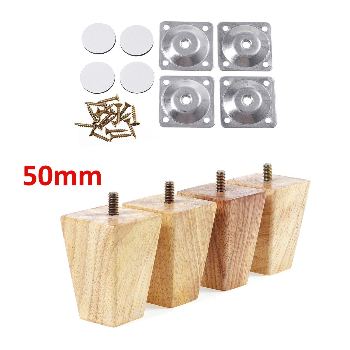 4pcs Square Inclined Wooden Furniture Feets Legs Set For Sofa Cabinets Table