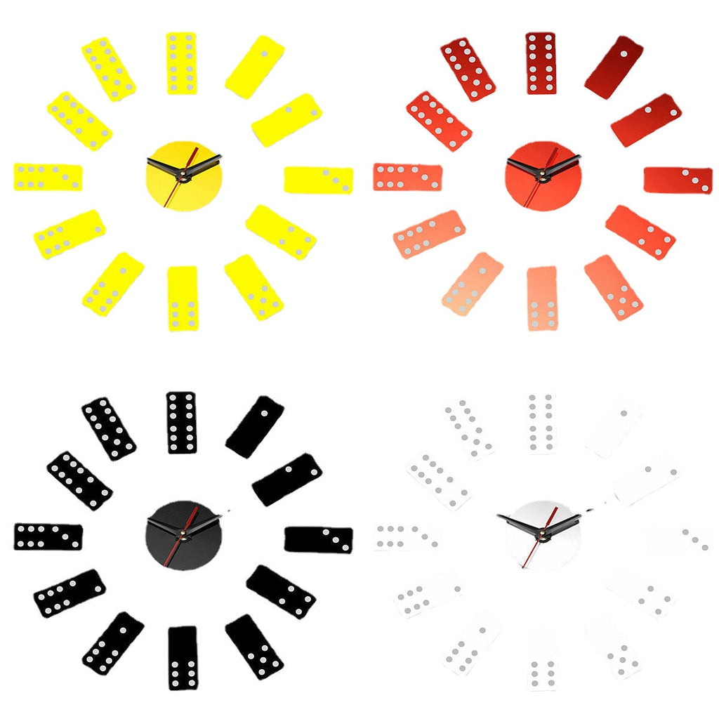 Multi-color Poker Crystal Mirror Wall Clock Self-adhesive Waterproof Wall Clock Anti-steam Mute Wall Clock