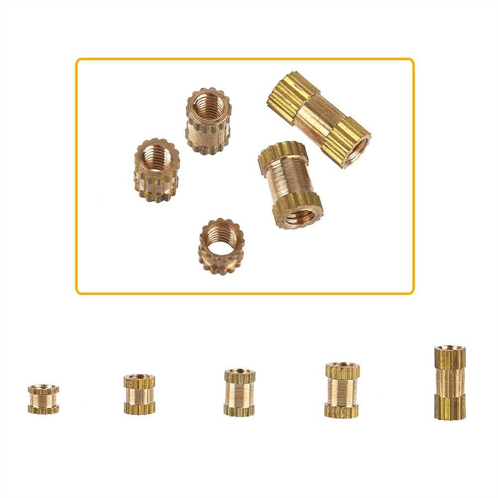 150Pcs M2.5 Brass Cylinder Knurled Nut Round Molded-in Insert Embedded Nuts Assortment Set