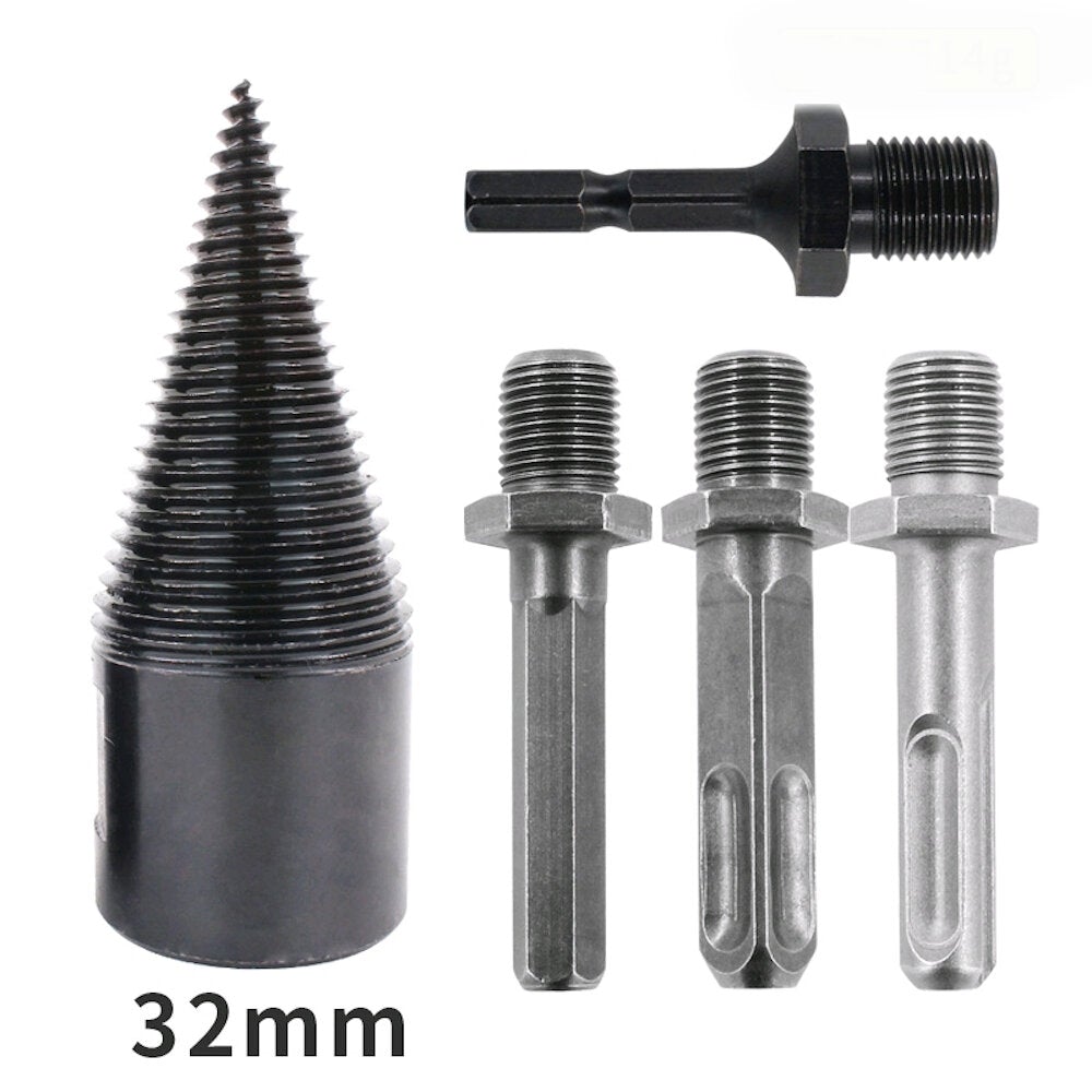 32/42mm Steel Square Shank/Round Shank/Hex Shank Wood Splitting Drill Bit Woodworking Tool Split Wood Drill