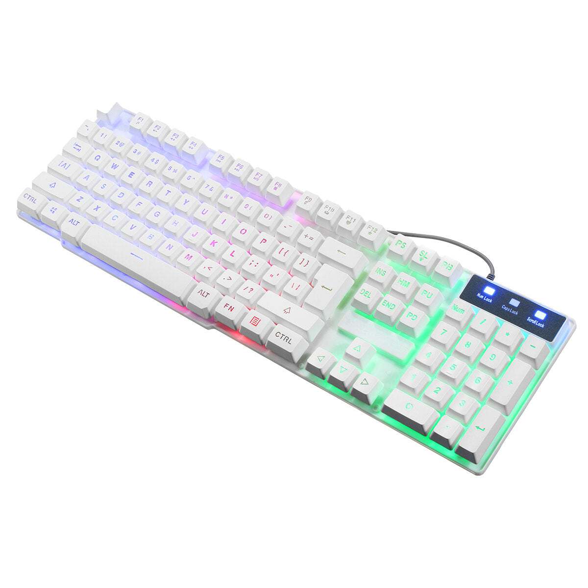 Rainbow Backlight USB Wired Gaming Keyboard 2400DPI LED Mouse Combo with Mouse Pad