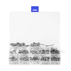 M3SP2 200Pcs M3 Stainless Steel 6-30mm Phillips Pan Head Machine Screw Washer Bolt Asortment