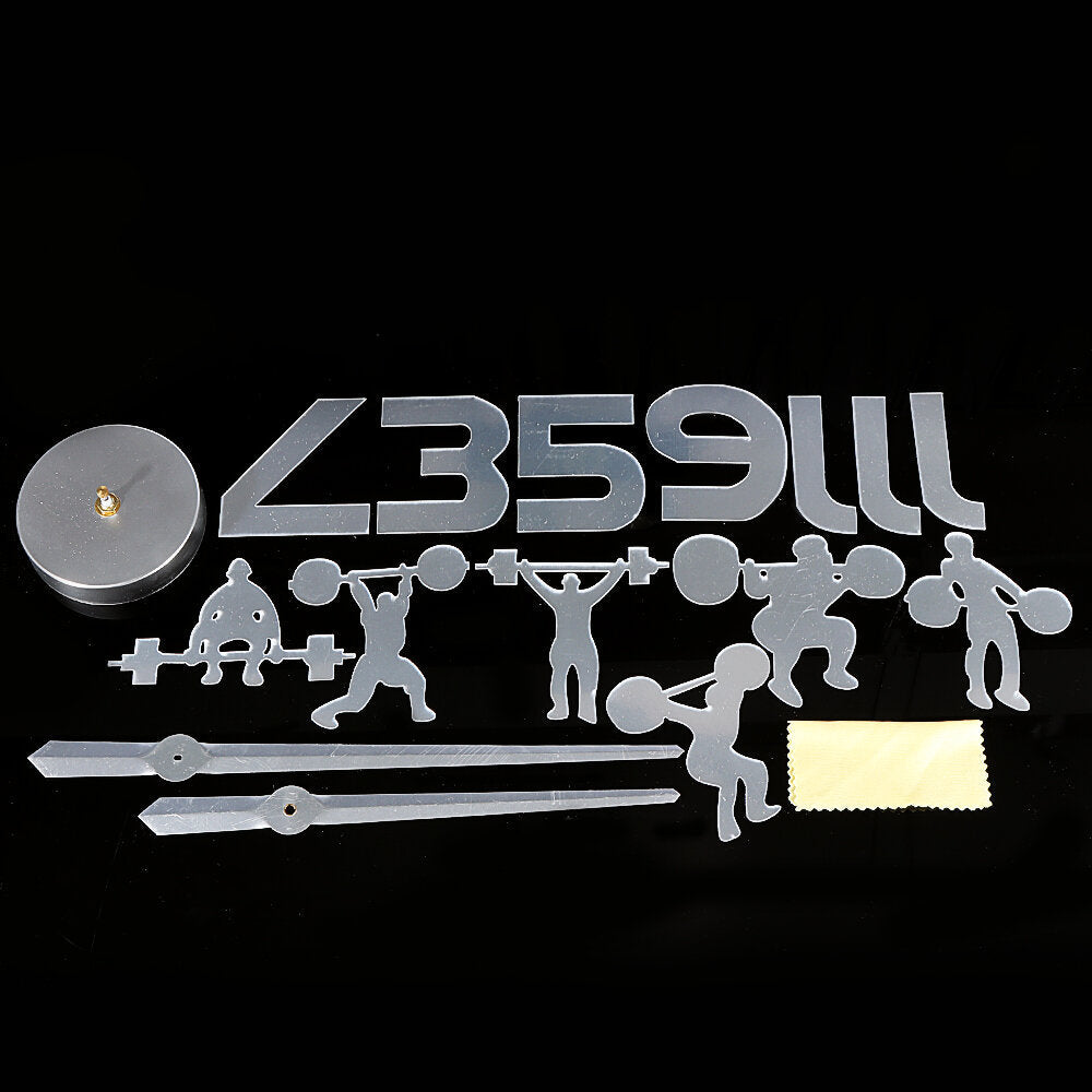 Fitness Room Wall Decor DIY Giant Wall Clock Mirror Effect Powerlifting Frameless Large Wall Clock Wall Watch