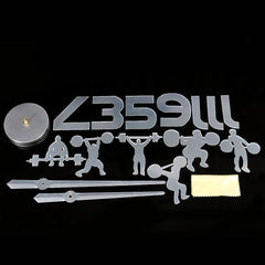 Fitness Room Wall Decor DIY Giant Wall Clock Mirror Effect Powerlifting Frameless Large Wall Clock Wall Watch
