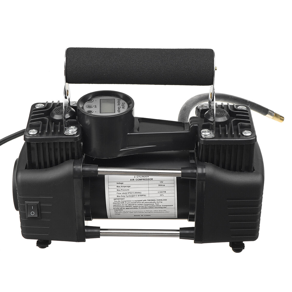 12V 150PSI Dual Cylinder Car Tire Inflator Portable Auto Air Compressor Pump Smart Preset Inflation with LED Light