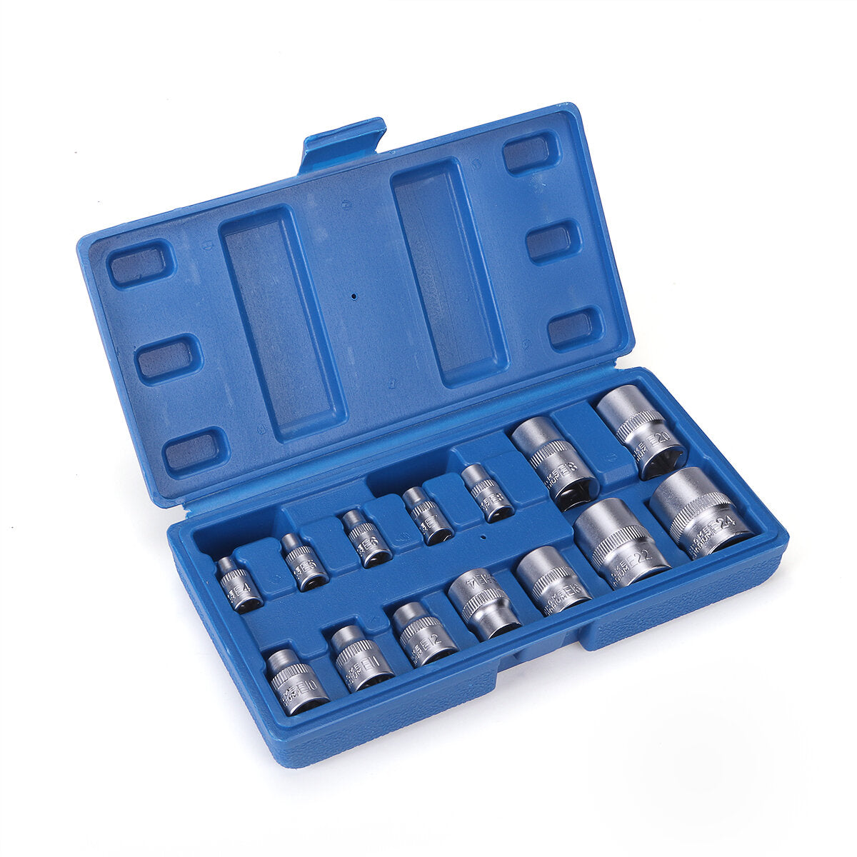 14pcs Tamper Proof Torx Star Bit Socket Set Female E Type Socket